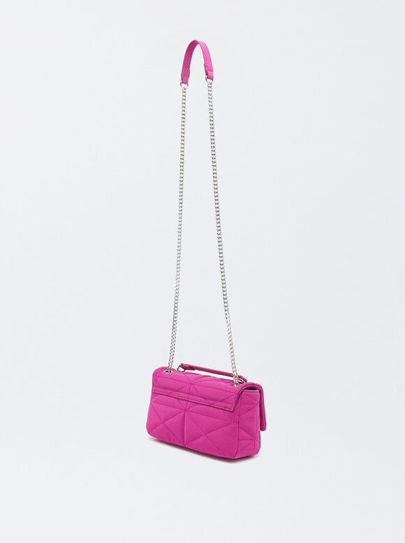 Quilted Shoulder Bag, Pink, hi-res