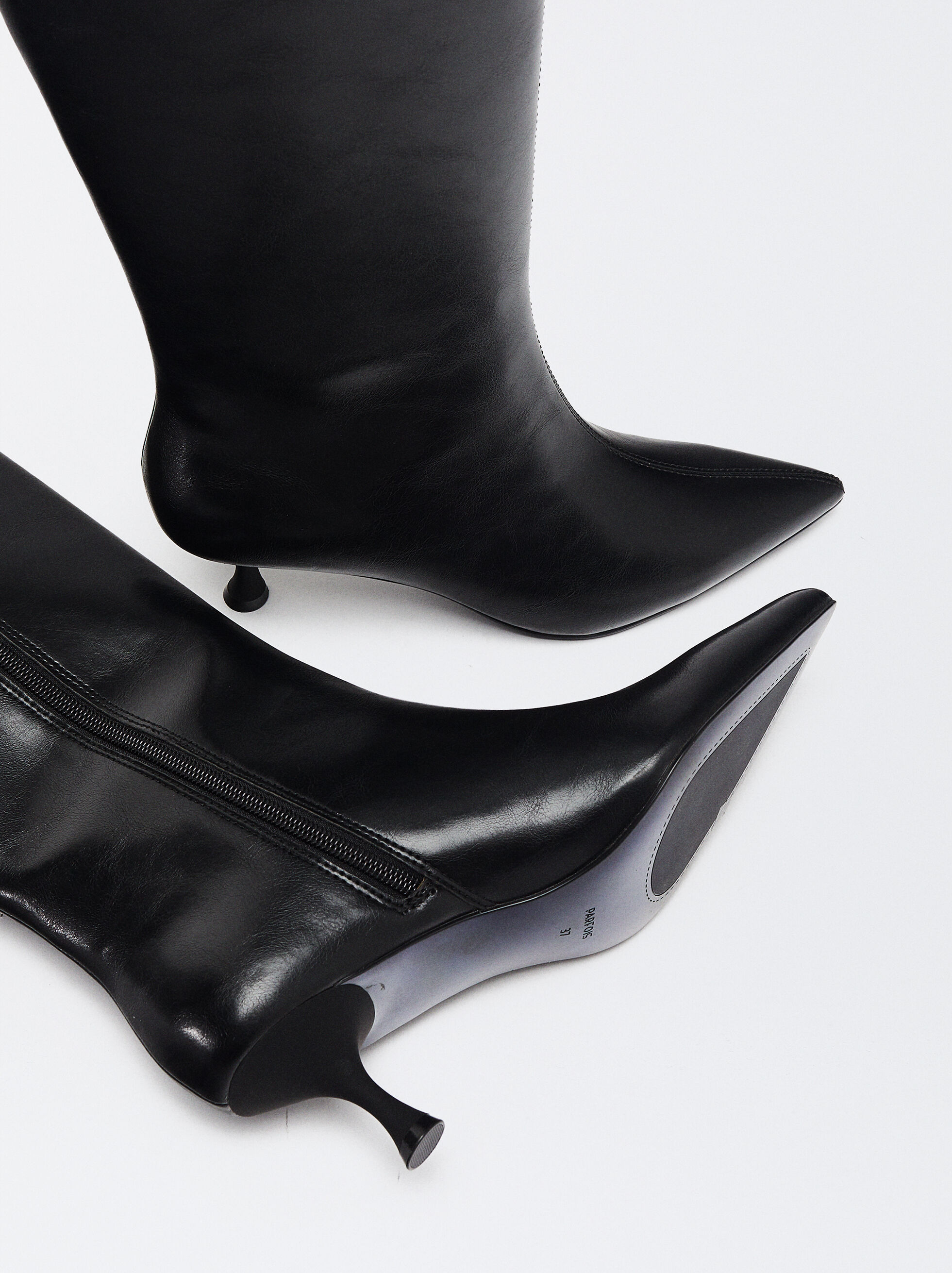 Black kitten heel hot sale boots