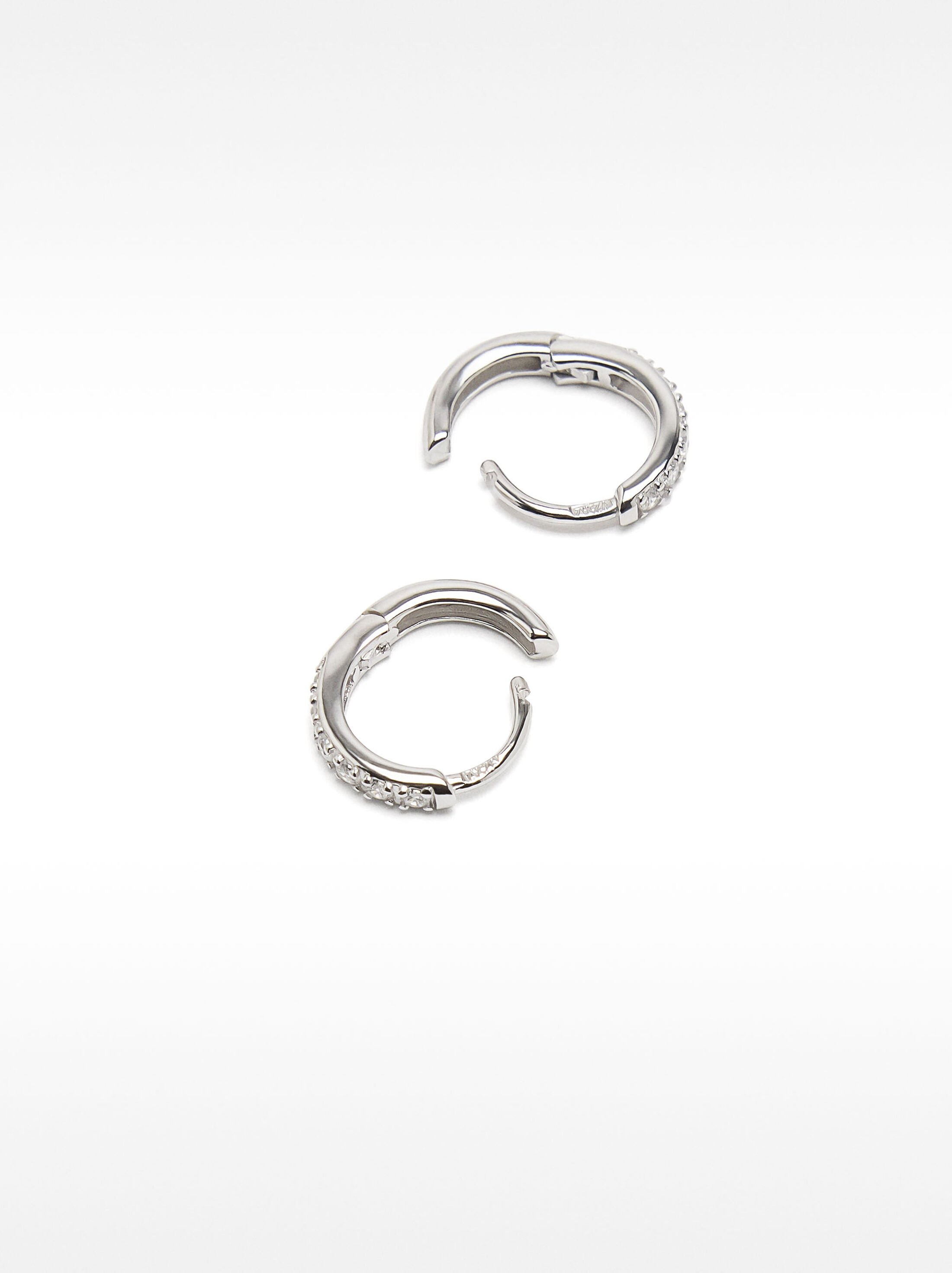 Arracades de cèrcol personalitzades d'argent 929 amb zircònies image number 3.0