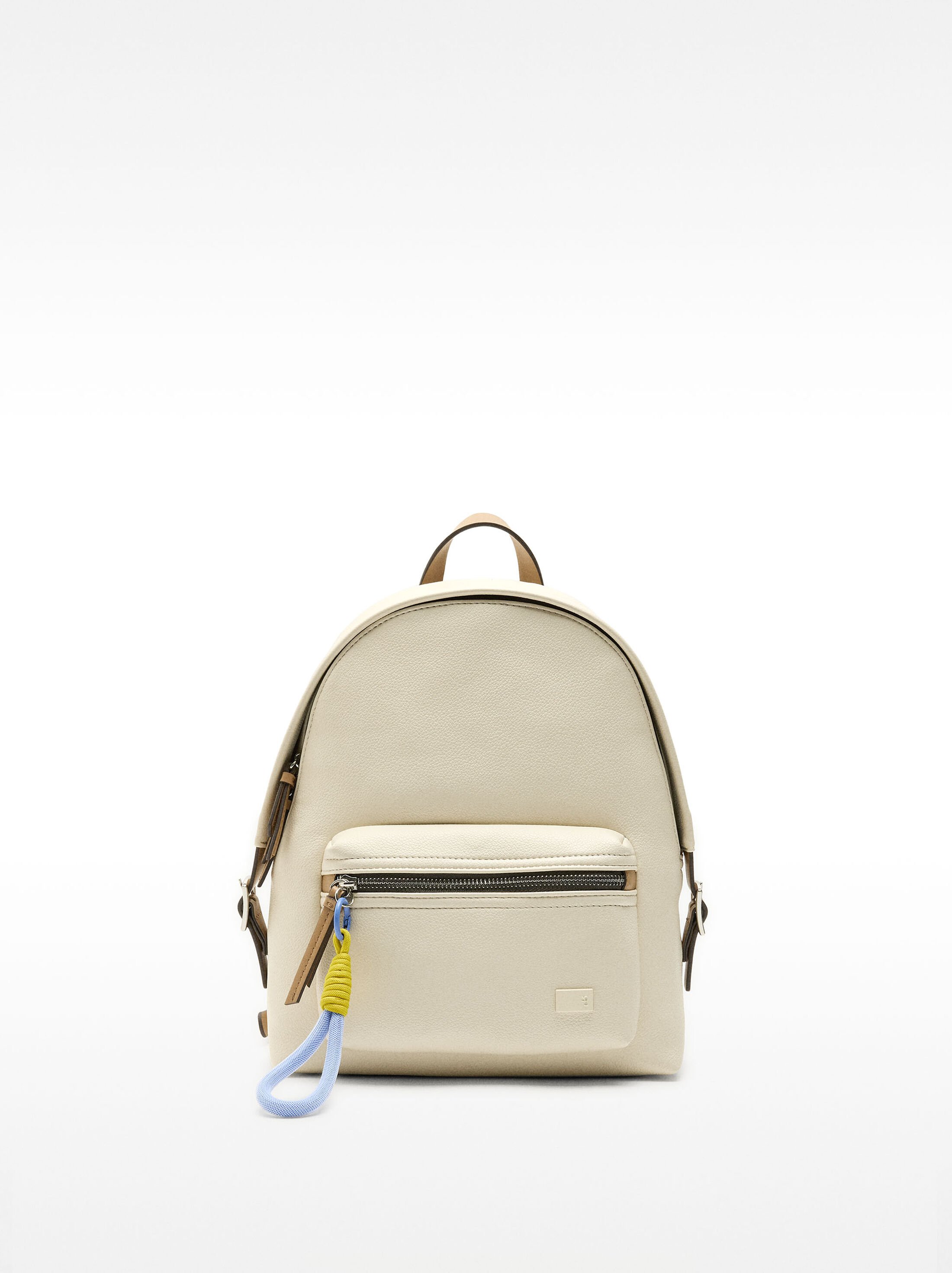 Textured backpack with pendant image number 0.0
