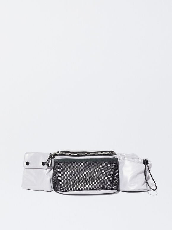 Online Exclusive - Technical Fabric Bum Bag, Silver, hi-res