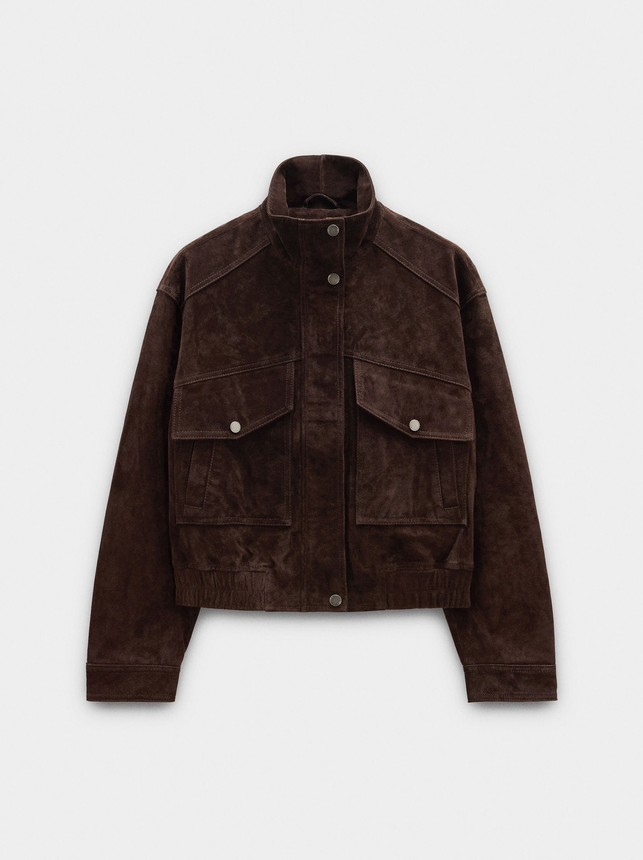 Leather jacket with high collar image number 5.0