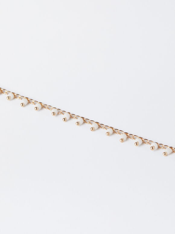 Bracelet De Cheville Avec Perles Fantaisie, Doré, hi-res