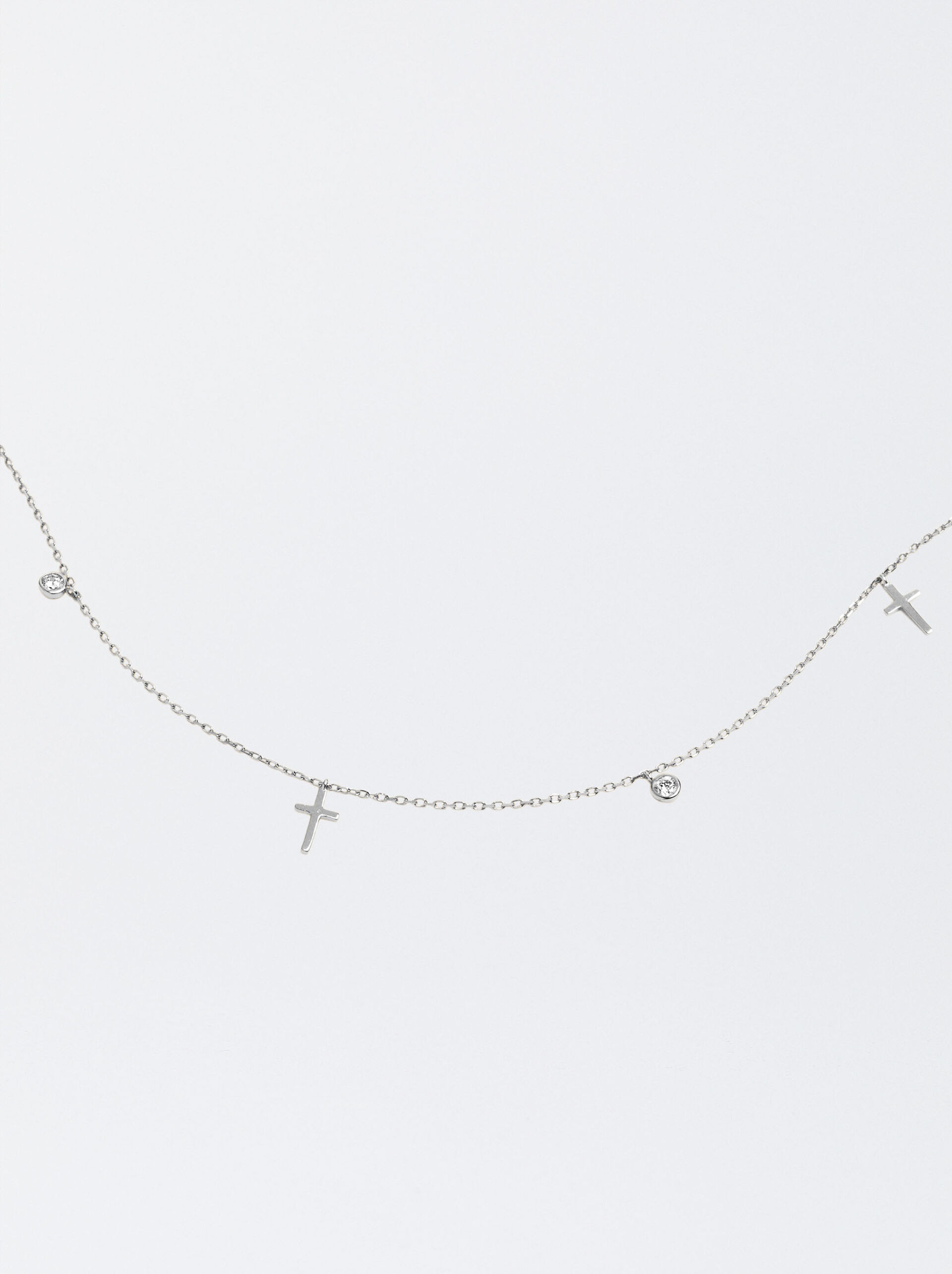 Silver 925 Choker With Cross image number 1.0
