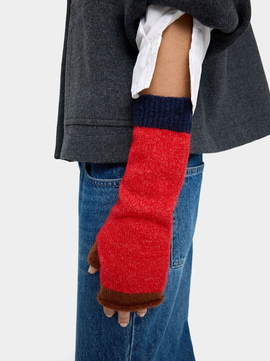 Mittens gloves with wool