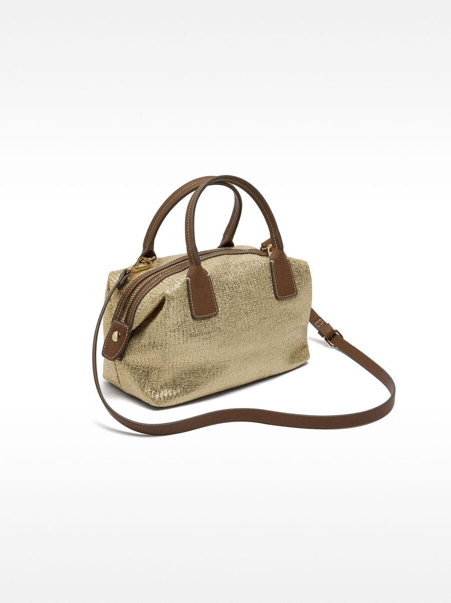 Borsa tote effetto paglia con tracolla M