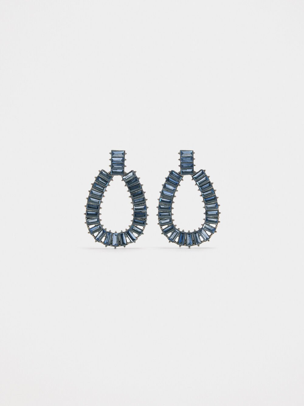 Maxi oval earrings with crystals