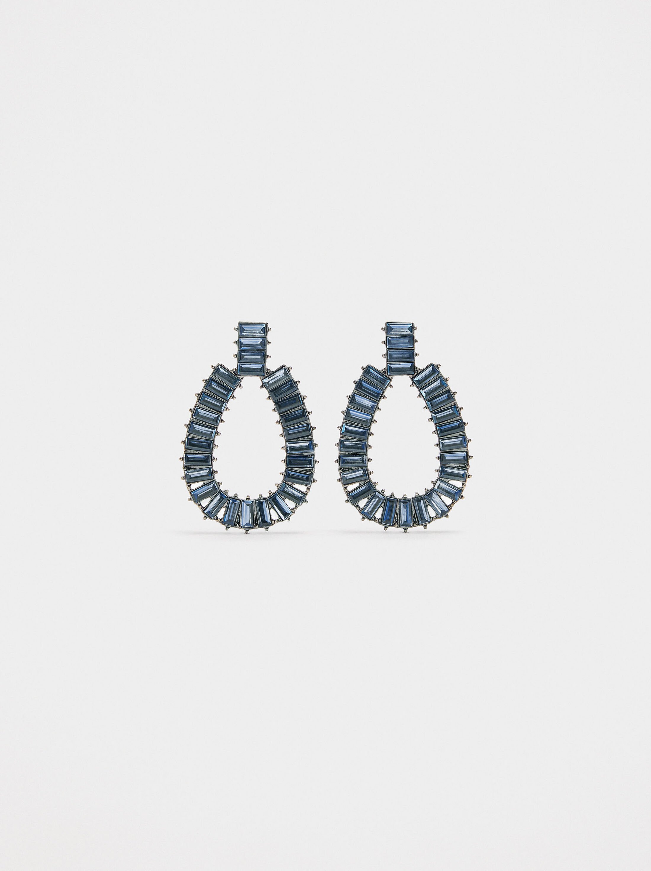 Maxi oval earrings with crystals image number 0.0