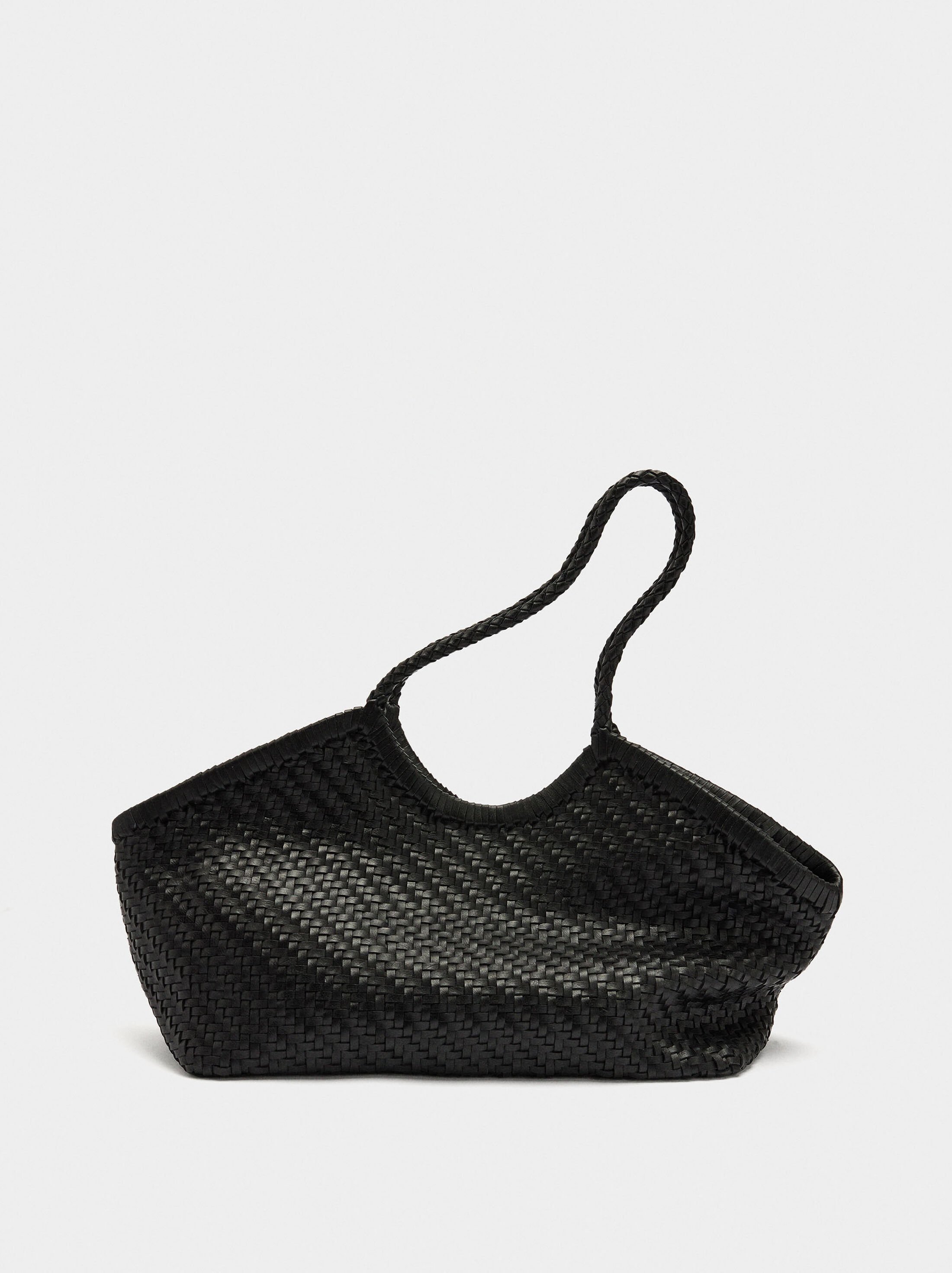 Bossa shopper teixida de pell image number 4.0