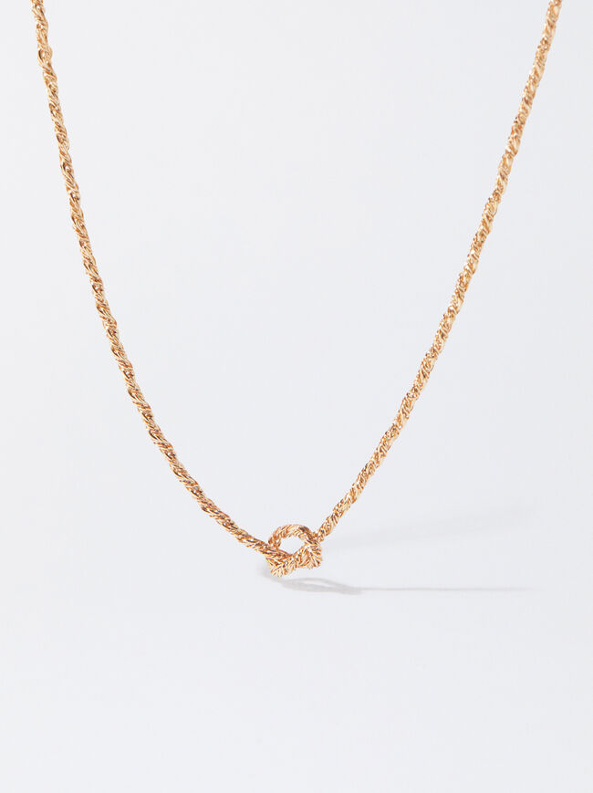 Golden Necklace With Knot image number 1.0