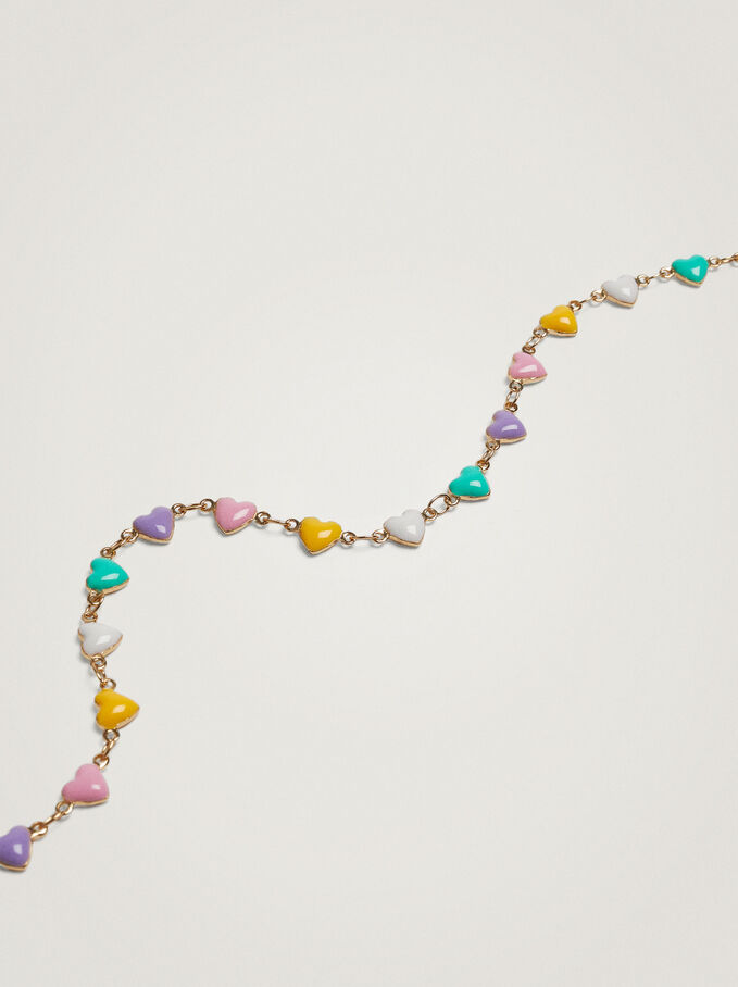 Anklet Bracelet With Hearts, Multicolor, hi-res
