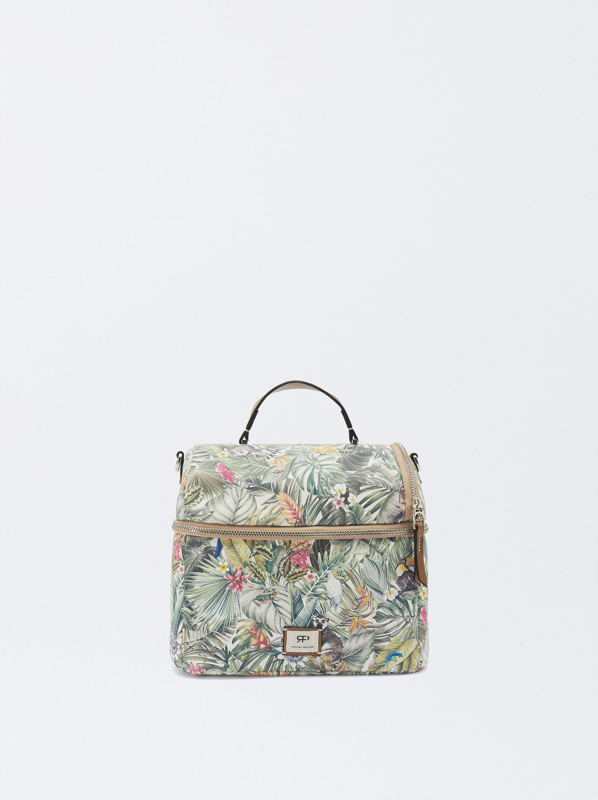 Personalized Nylon Effect Printed Lunch Bag Green Parfois