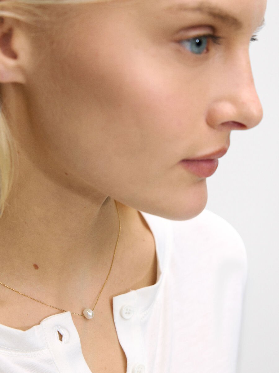 Freshwater Pearl Necklace - Stainless Steel