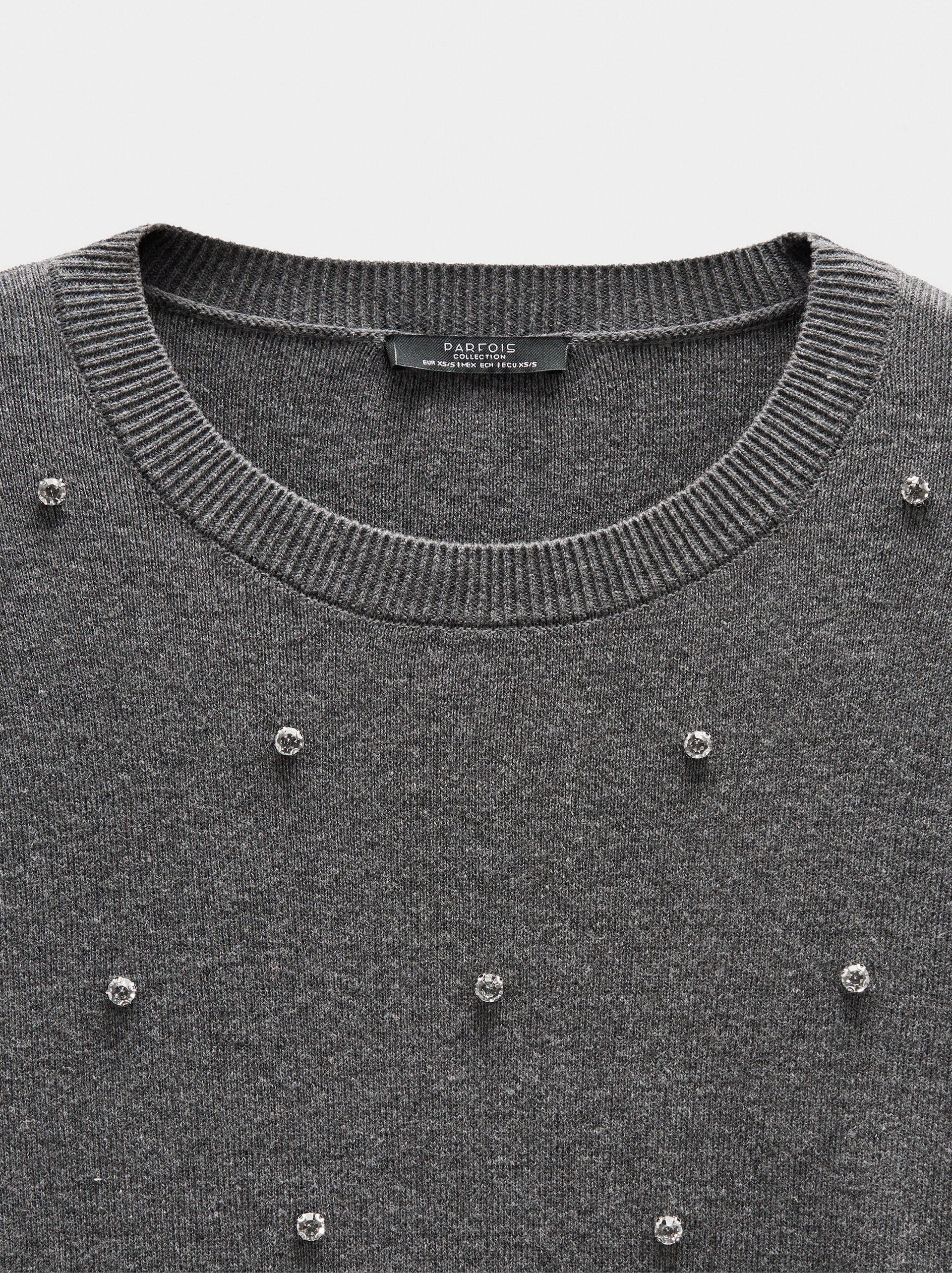 Knit sweater with crystals image number 5.0