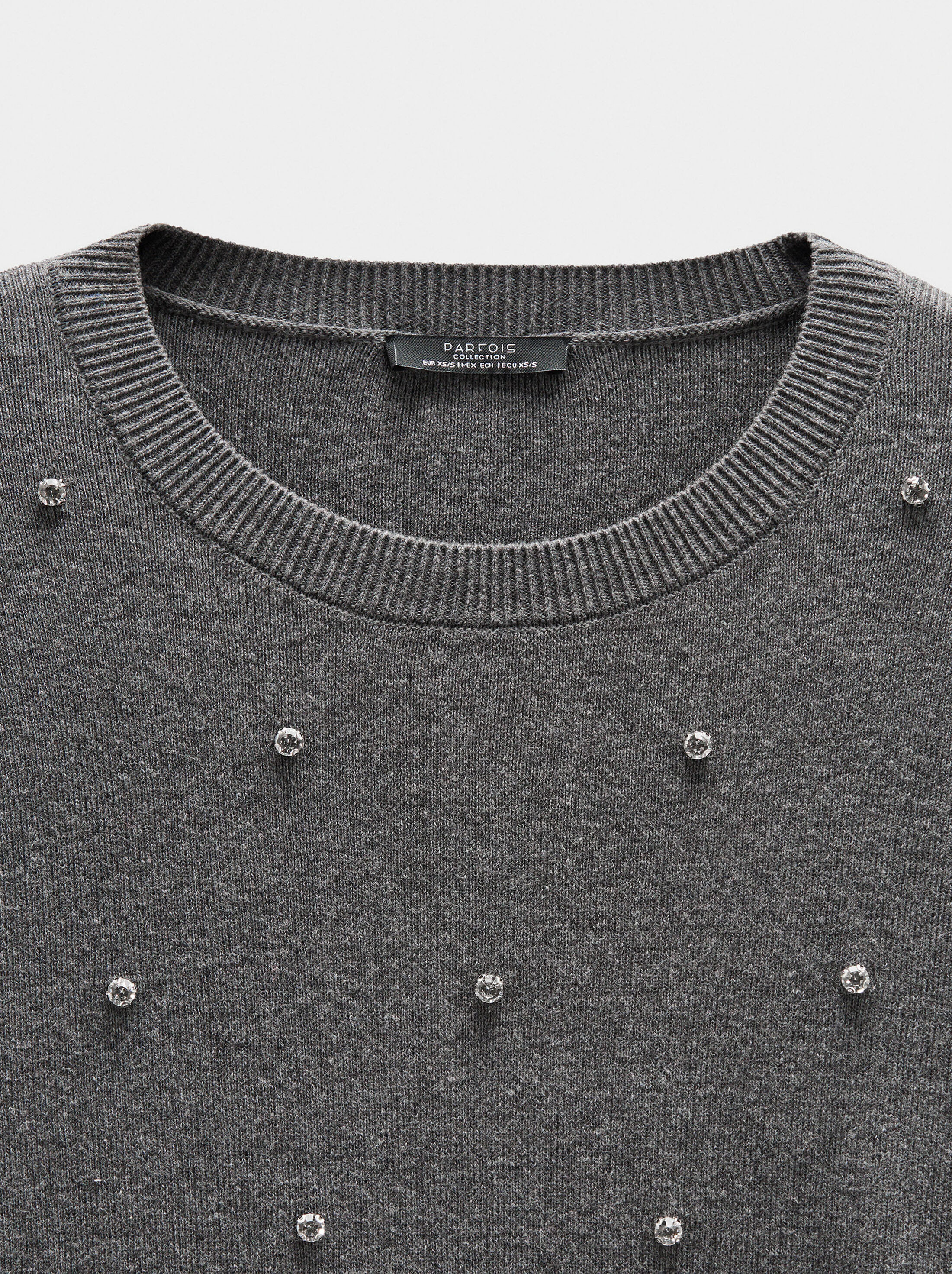 Knit sweater with crystals image number 5.0