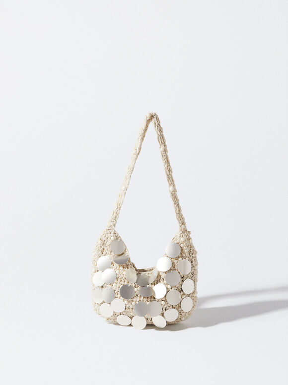 Golden Crochet Shoulder Pearl Handbag