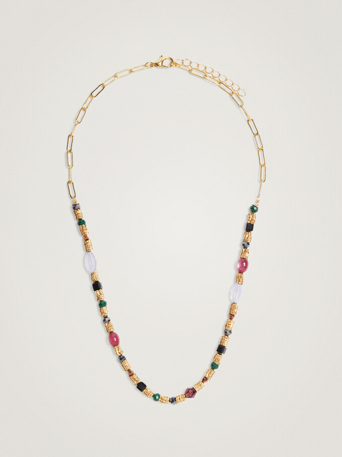 Collier Court Avec Perles Fantaisie, Multicolore, hi-res