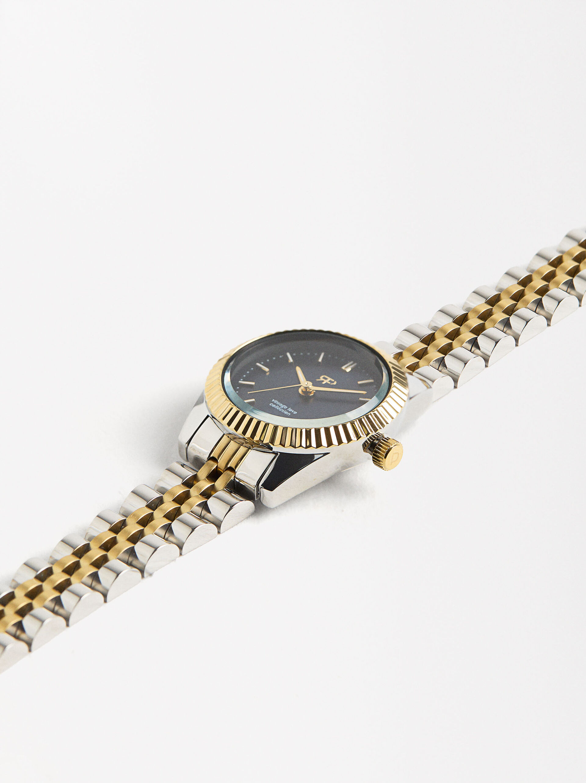 Uhr mit zweifarbigem Metallarmband image number 1.0