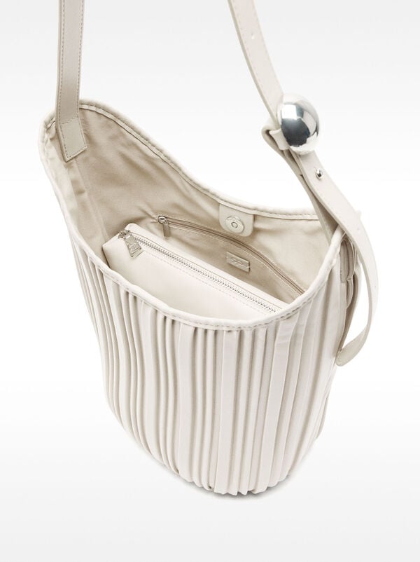 Borsa a spalla plissettata con borsa removibile