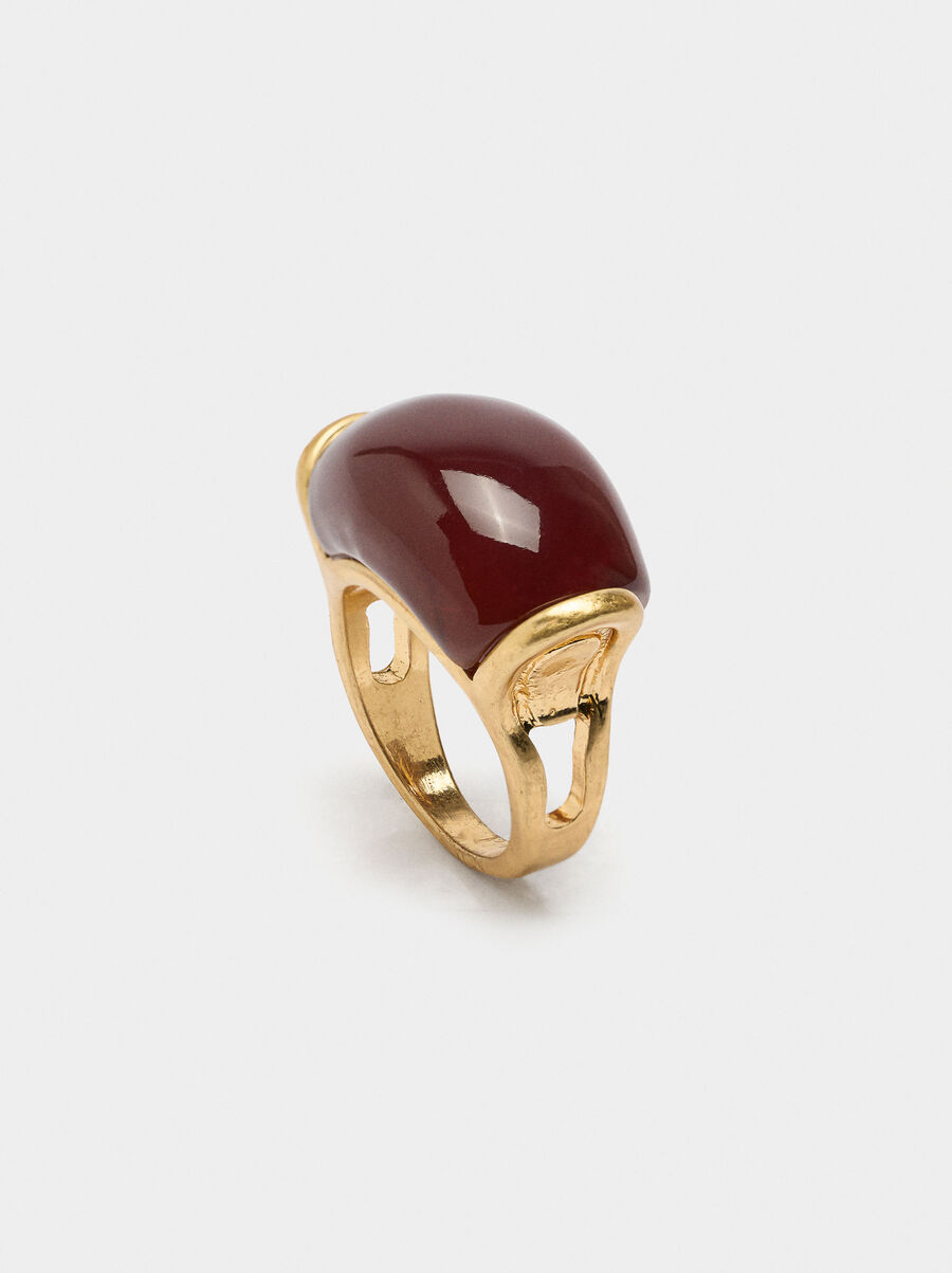 Maxi ring with stone effect