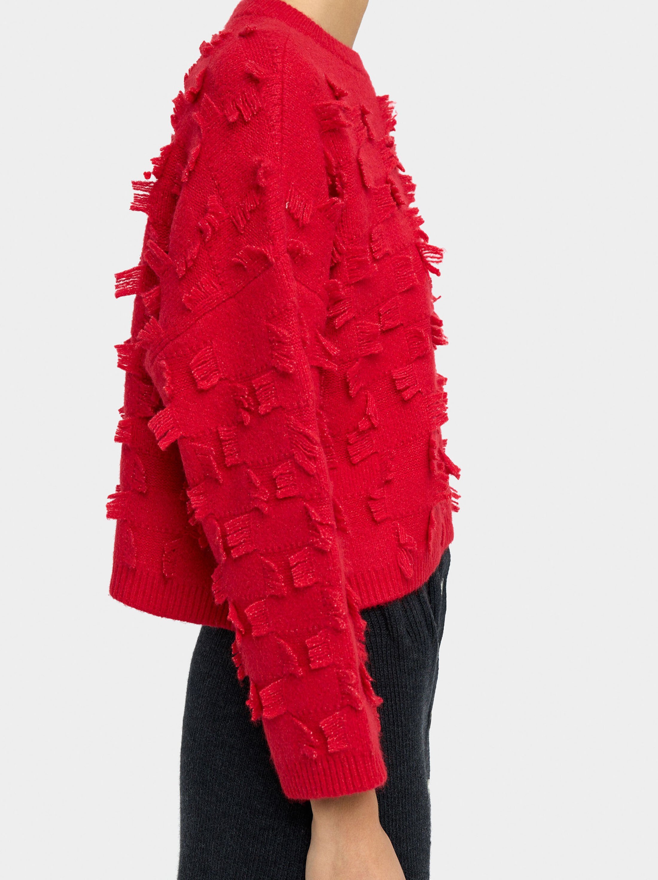 Knitted jumper with fringes image number 3.0