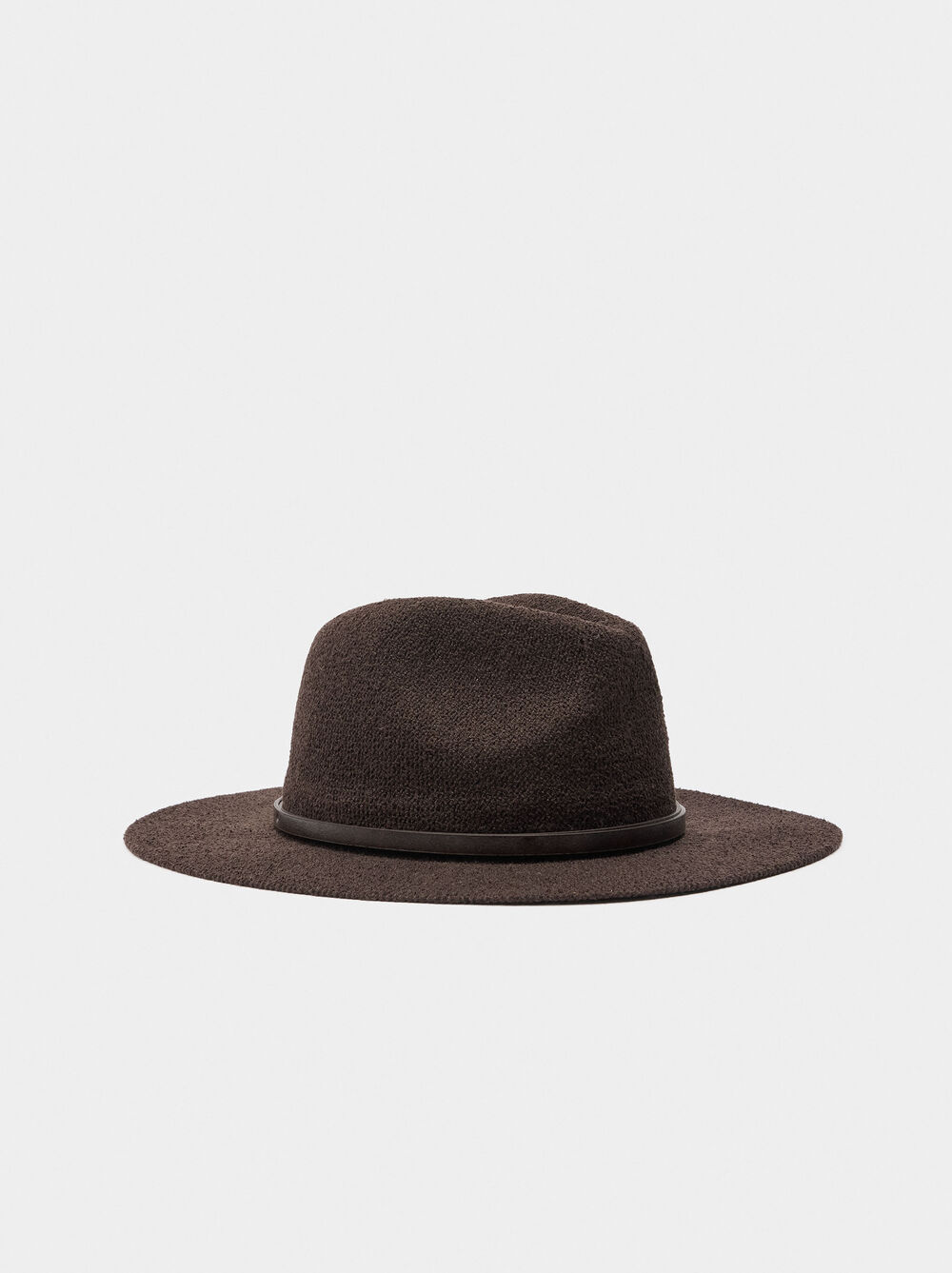 Knit hat belts with buckles