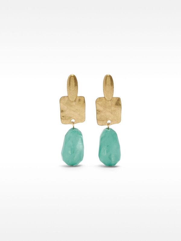 Long earrings with stone effect