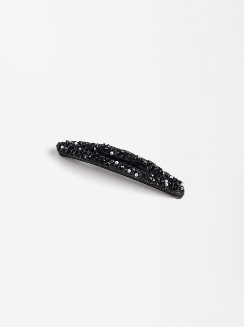 Hair clip with pearls and beads