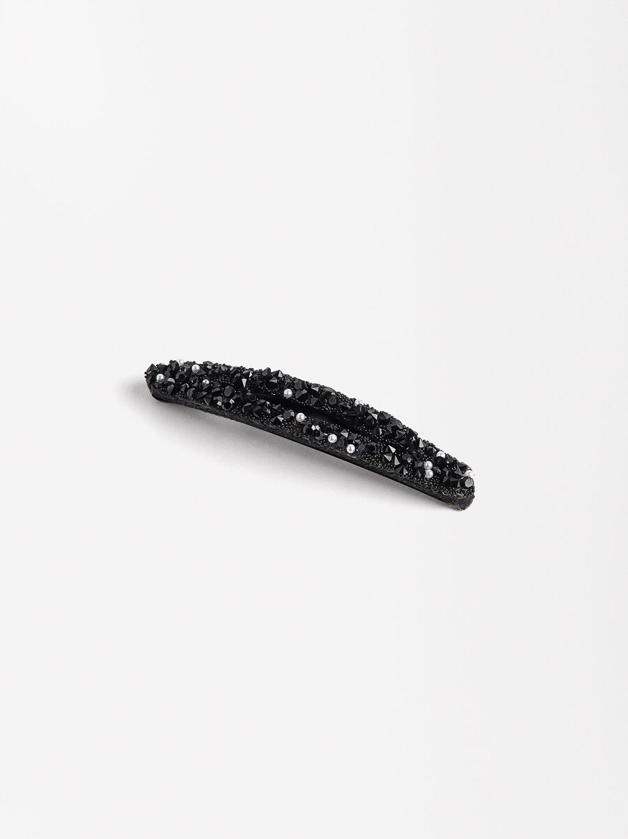 Hair clip with pearls and beads