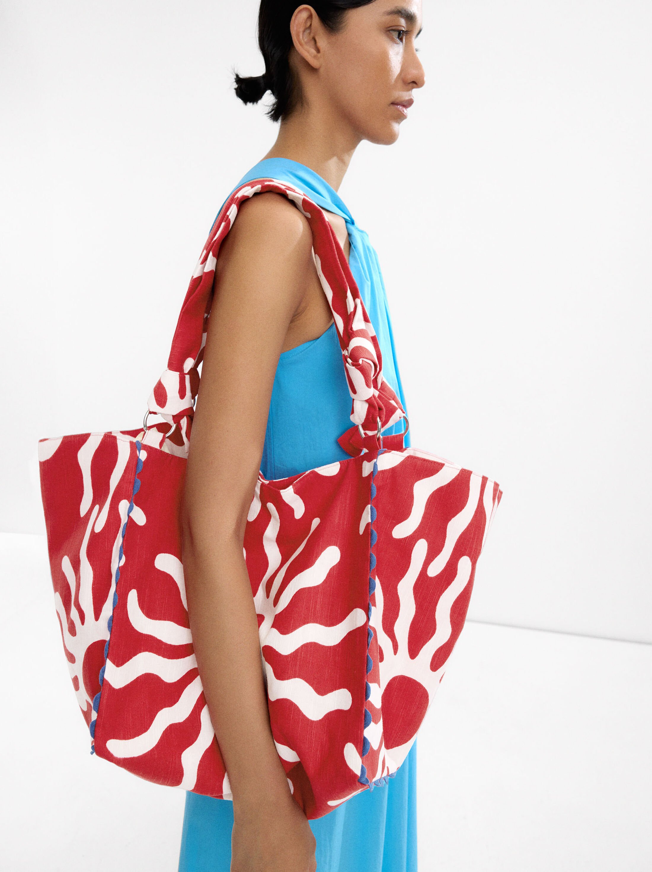 Bolso shopper estampado 100% algodón image number 1.0