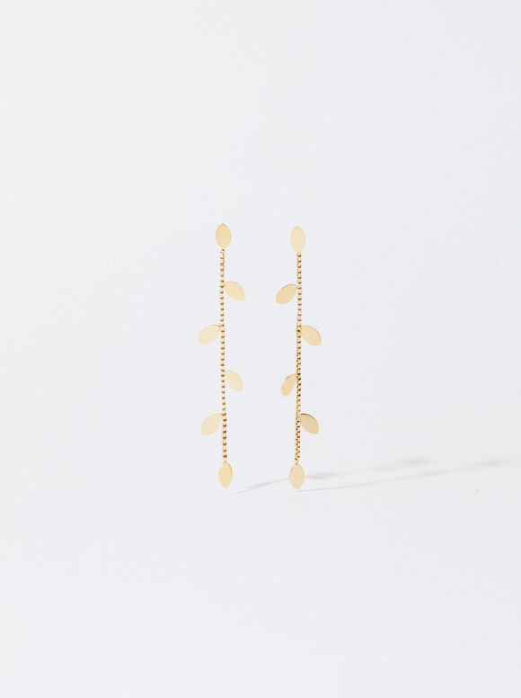 Golden Stainless Steel Earrings, , hi-res