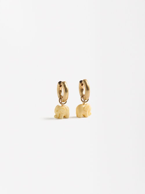Hoop earrings with elephant
