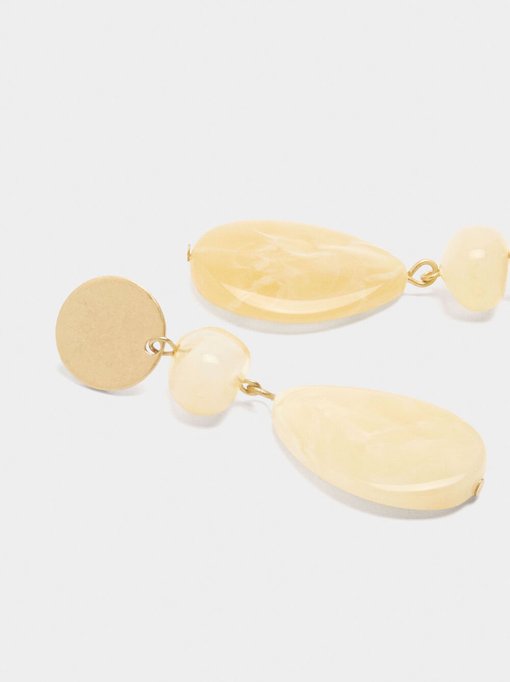 Long earrings with stone effect