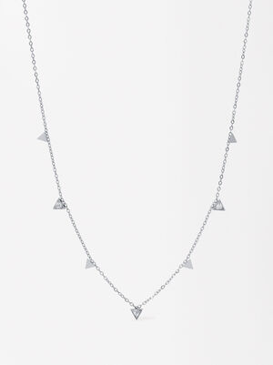 Necklace With Crystals - Stainless Steel 