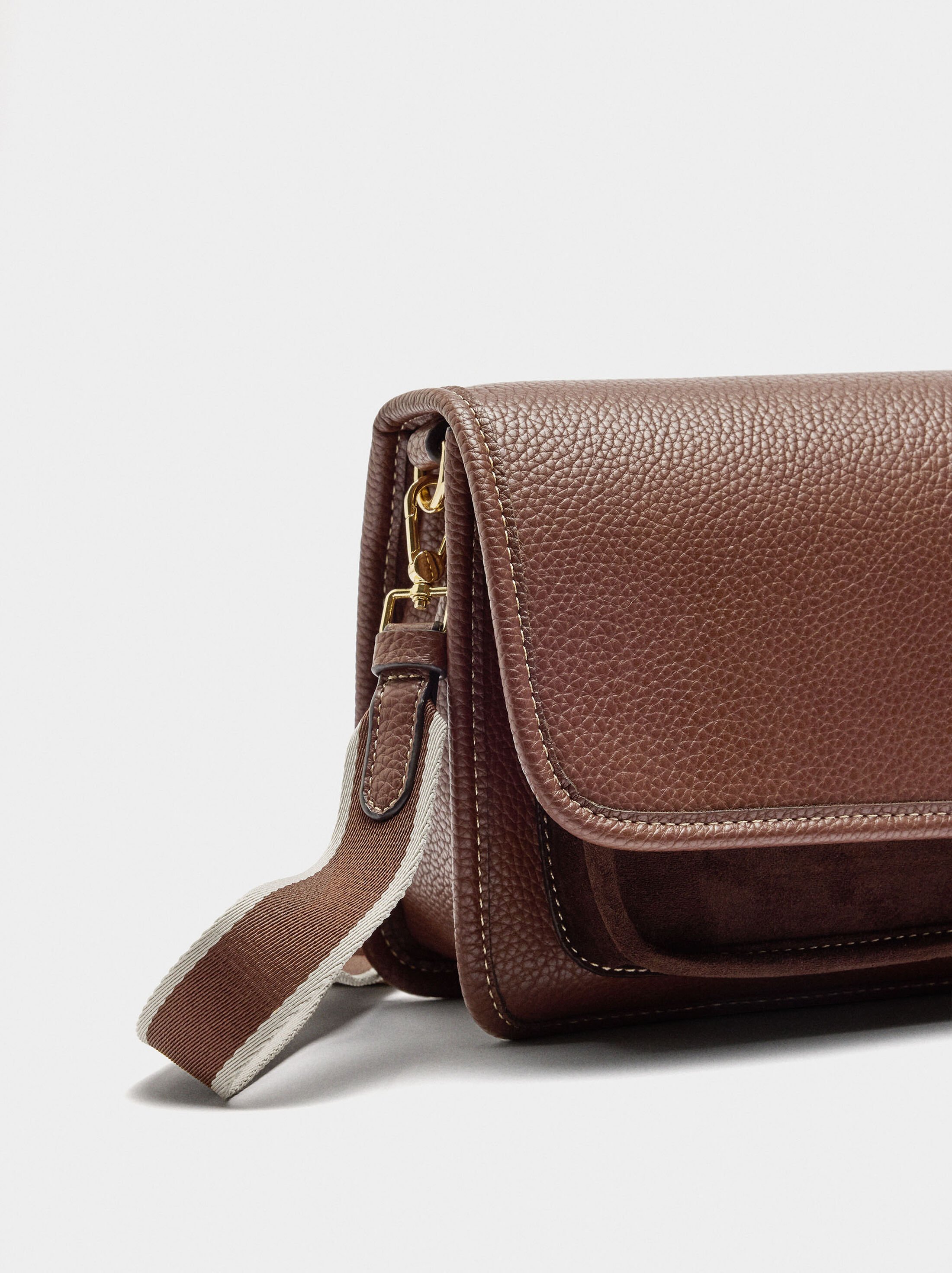 Crossbody bag with texture and flap image number 1.0