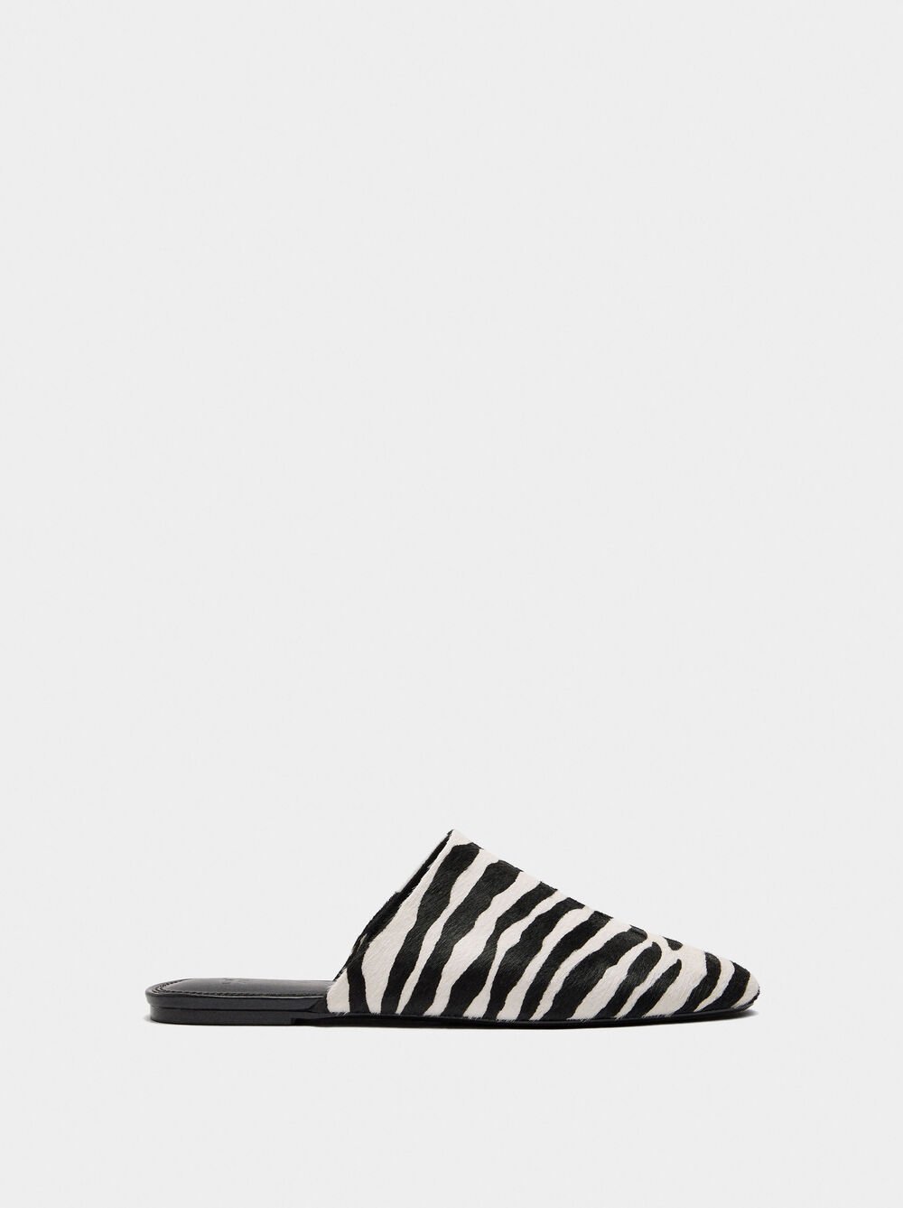 Animal print fur mule shoes