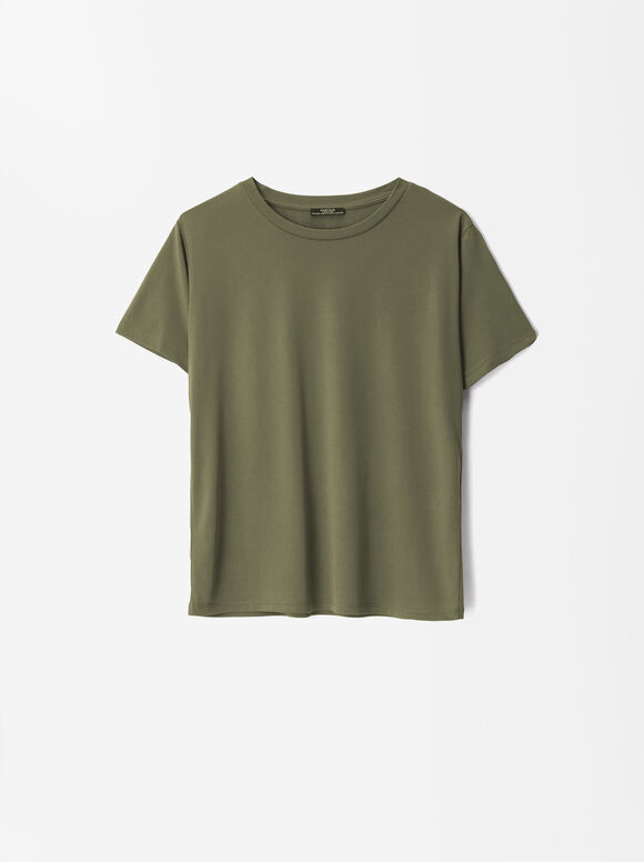 Modal T-Shirt, Khaki, hi-res