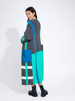 Long Knit Cardigan, Multicolor, hi-res