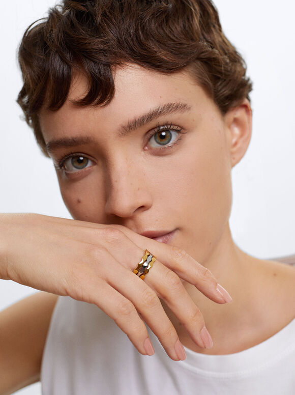 Set Of Steel Rings, Multicolor, hi-res