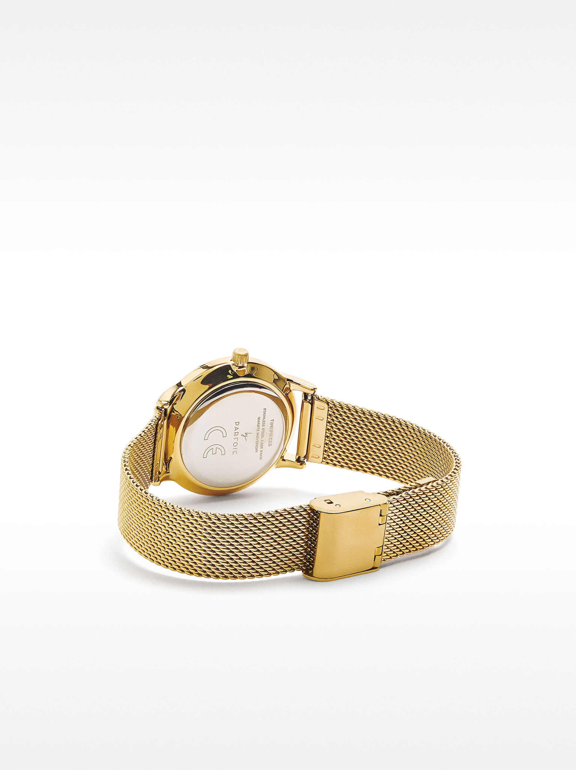 Watch with stainless steel mesh strap image number 2.0