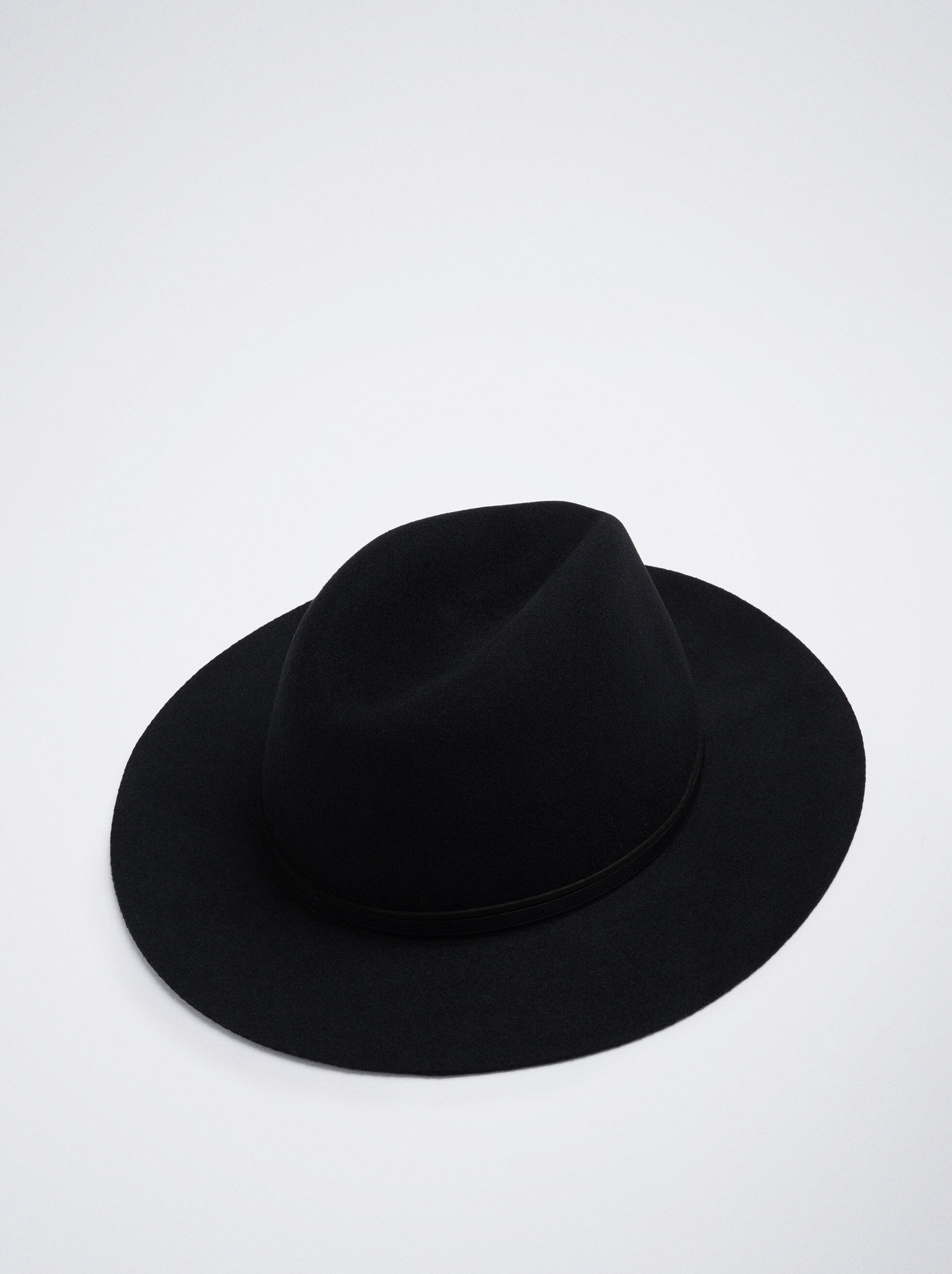 Accessoires Chapeaux Chapeaux en laine Chapeau en laine noir style d\u00e9contract\u00e9 