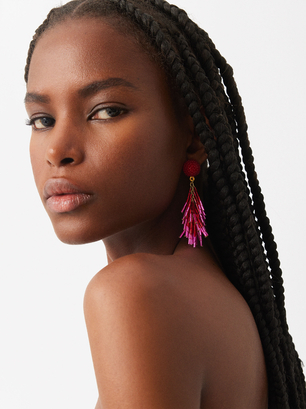 Beads Maxi Earrings, Multicolor, hi-res