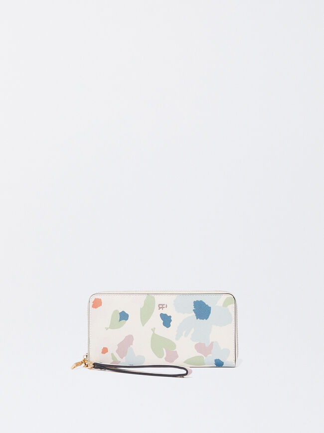Floral Print Purse With Zip image number 0.0