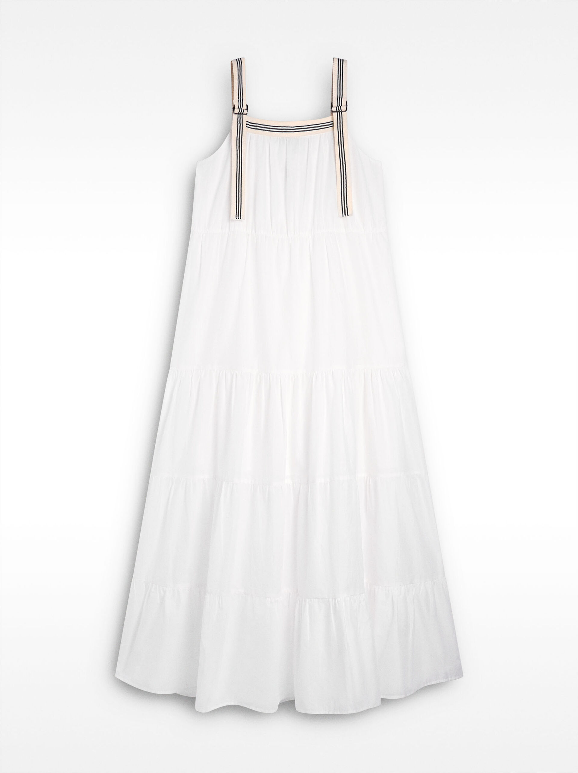 Vestido largo con volantes image number 0.0