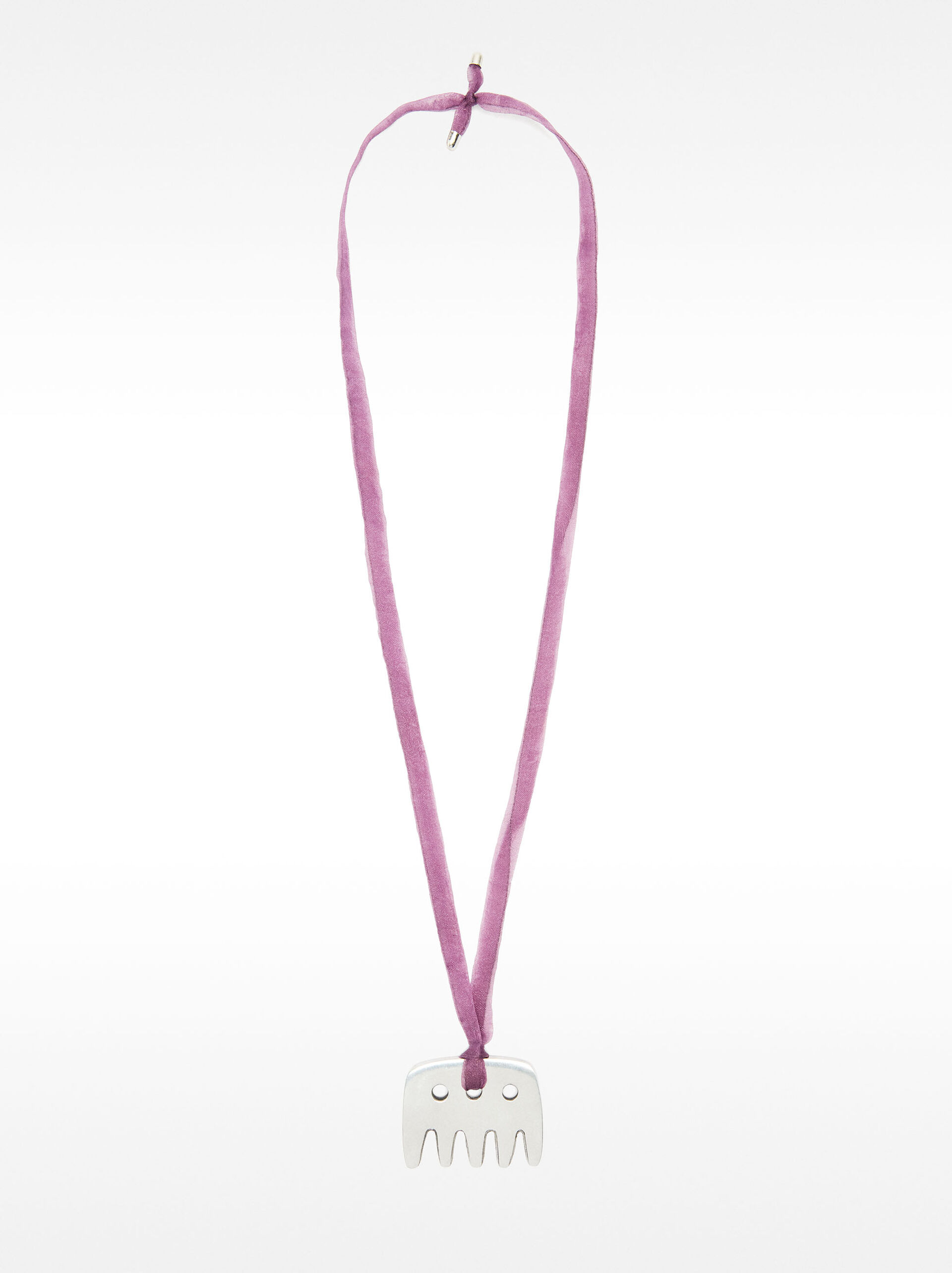 Necklace with a cord and a toothed pendant image number 2.0