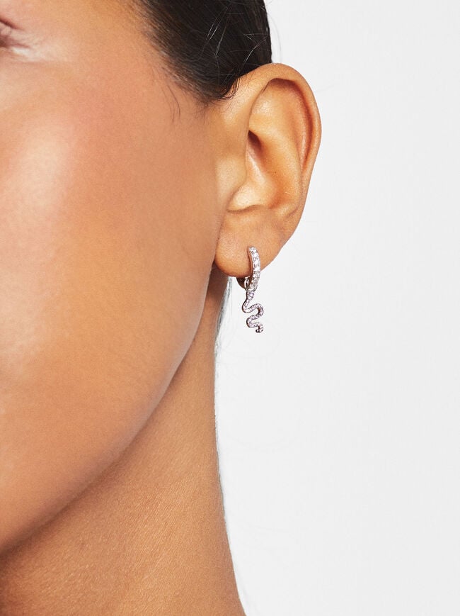 925 Silver Personalised Hoop Earrings With Zirconias image number 1.0