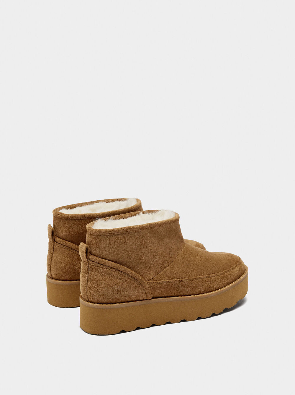 Leather-effect ankle boots with lining