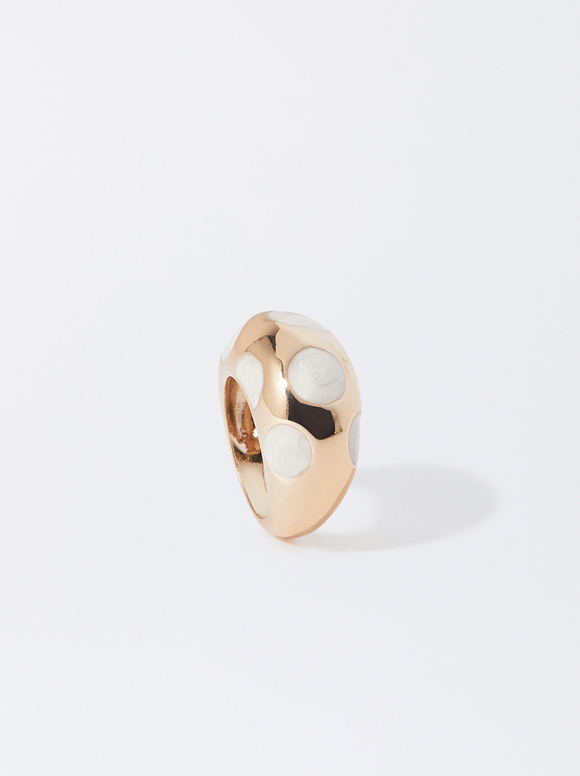 Gold-Toned Ring, Beige, hi-res