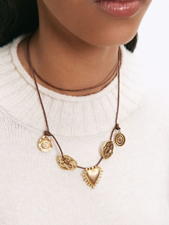 Cord Necklace With Heart