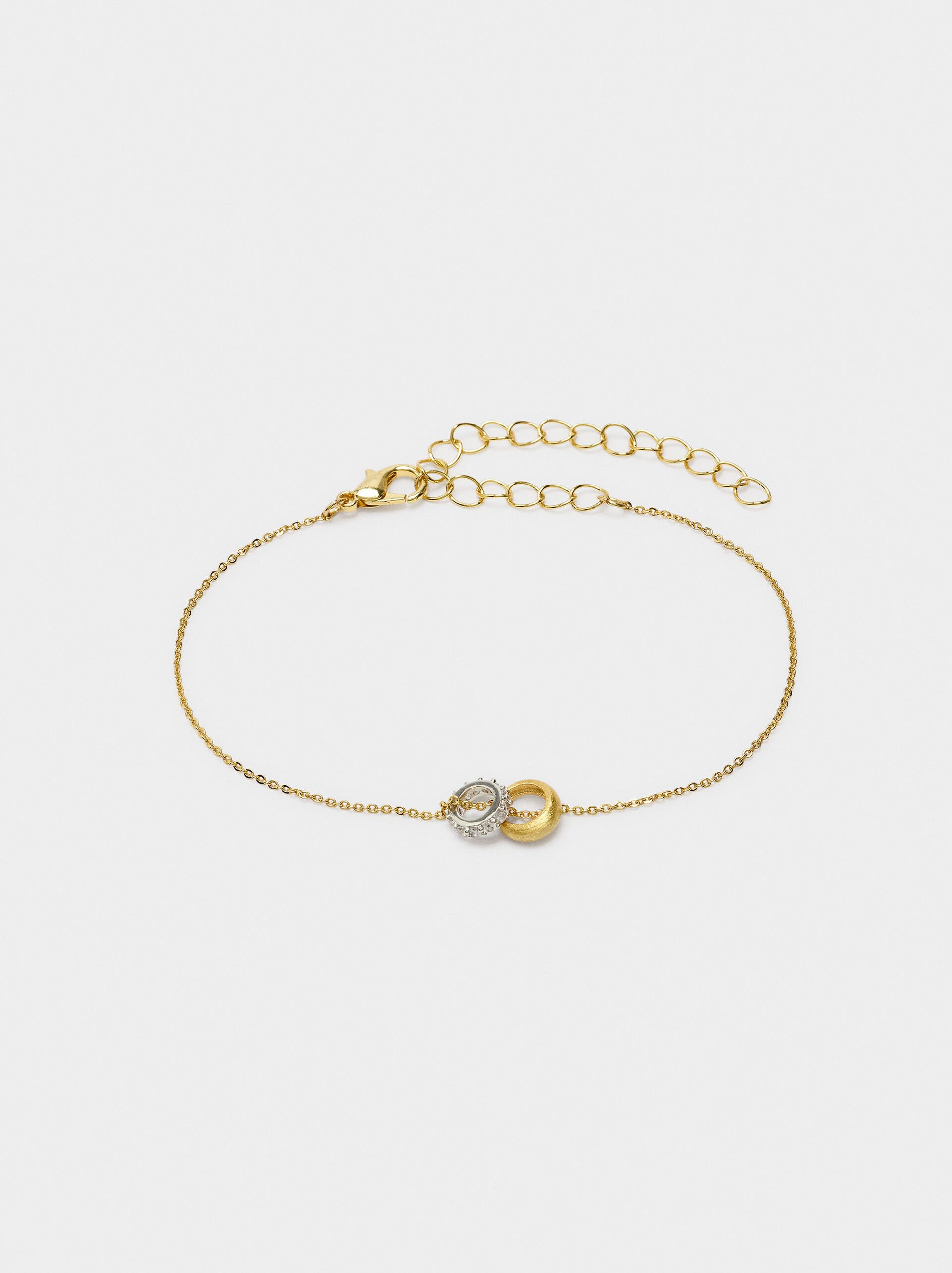 Bracelet with bicolor hoops with zirconia image number 0.0